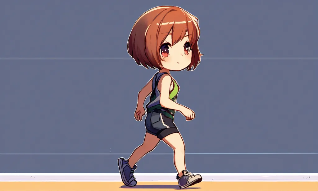 anime running side view