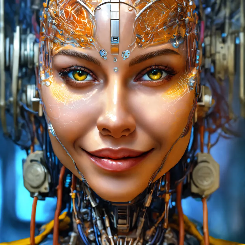 Lexica - electronic system on head humanoid |cyborg woman
