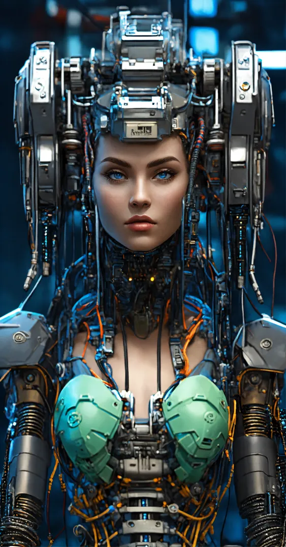 Lexica - electronic system on head humanoid |cyborg woman