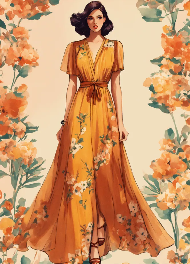 Floral dress sketch hotsell