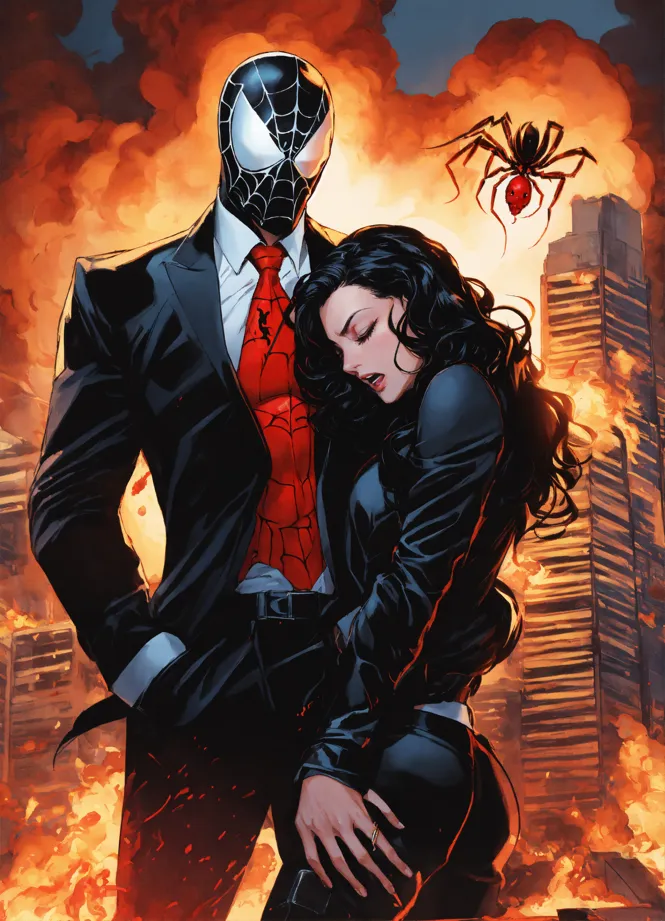 Lexica - Full body portrait of Venom symbiote appears as a black