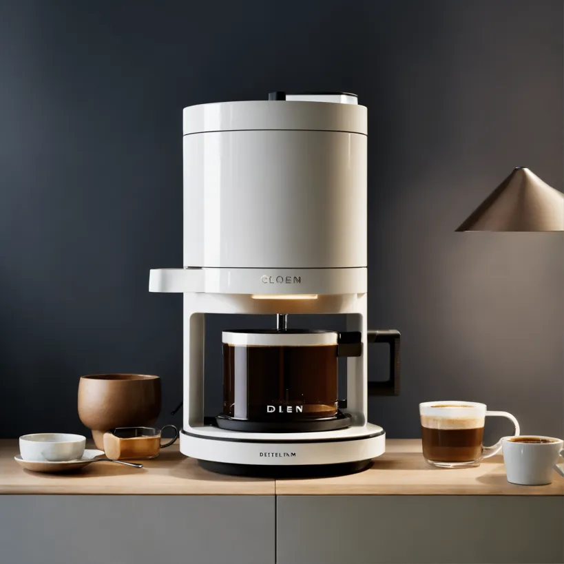 Lexica - A surreal coffee maker designed by Dieter Rams, BRAUN. Product ad  retro. stunning design.