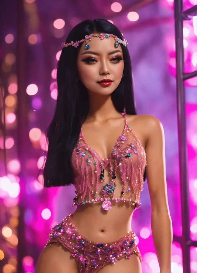 Lexica - Madison beer plastic tight barbie doll body, pretty detailed face,  shorts and pink top, tight abs, 1988 product photography, plain backgroun