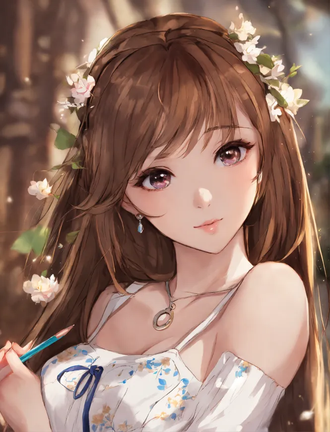 Lexica - Cute anime girl long hair