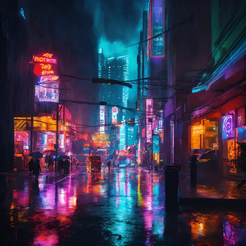 Lexica - cyberpunk aesthetic city background