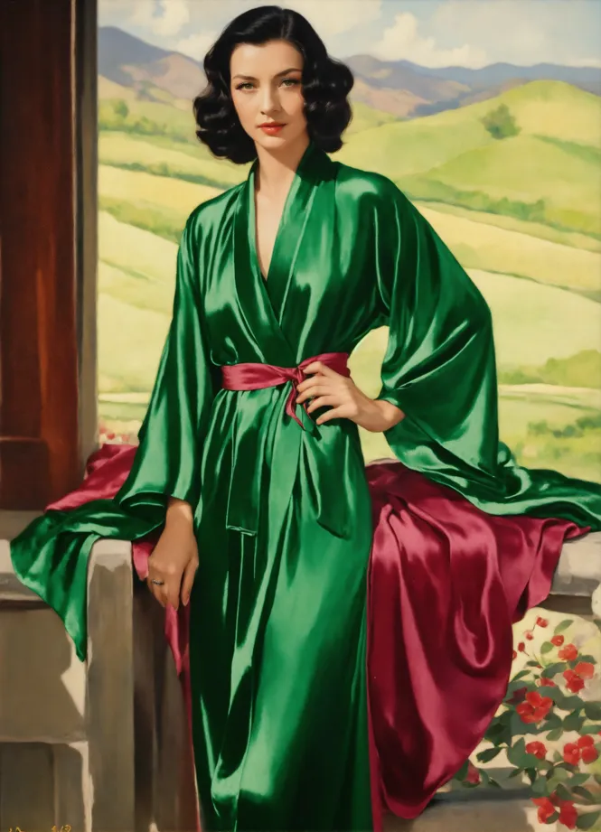 Dark green hotsell silk robe