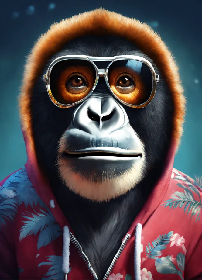 Lexica - Discord profile picture of a monkey wearing sunglasses