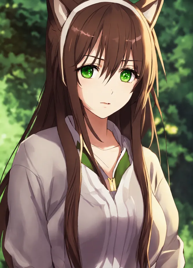 Light Brown Hair Green Eyes Anime Girl