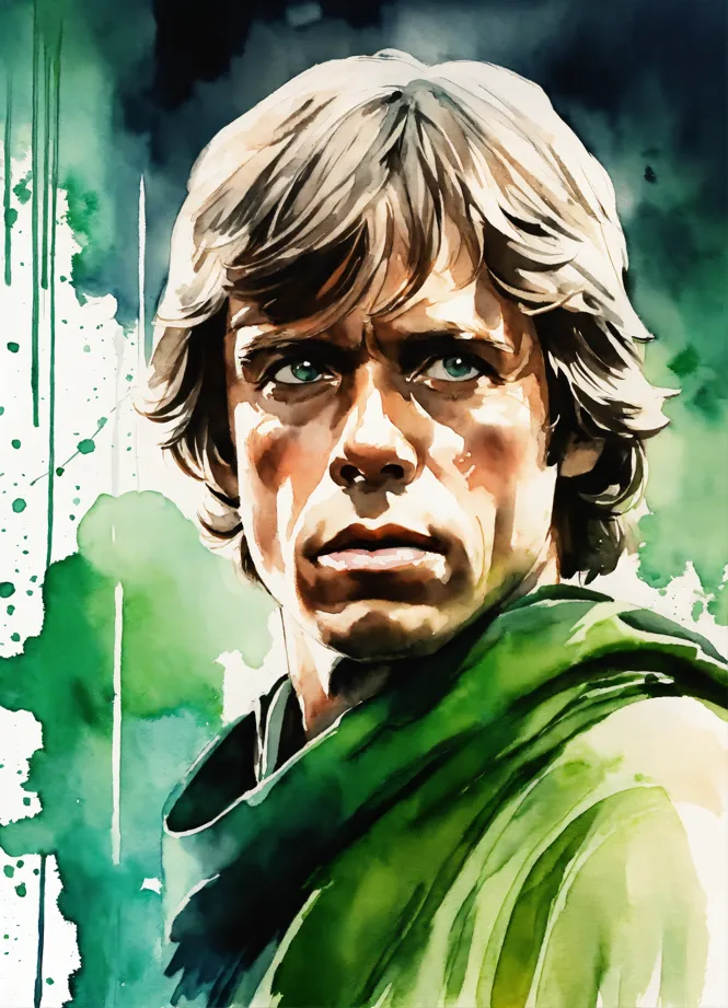 Lexica - Young Mark Hamill as Luke Skywalker like a dark jedi with a red  lightsaber, tattoed, cyberpunk slum in space, light summer clothes,  cyberpu