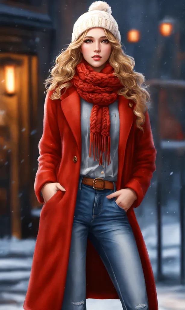 Moda de invierno. Navidad, Año Nuevo concepto. Mujer vistiendo ropa elegante  y accesorios en las calles de la ciudad Fotografía de stock - Alamy