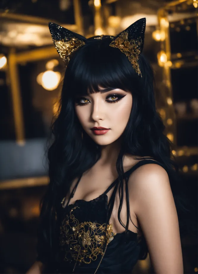 Black Cat Ears Hairstyle  Rambut hitam, Gambar, Barang gratis