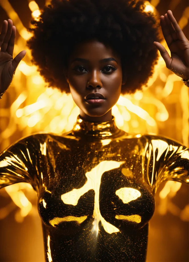 Lexica - black and gold body paint
