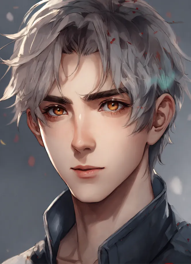 Lexica - Beautiful anime boy with short white hair, character portrait, 1 9  6 0 s, long hair, intricate, elegant, highly detailed, digital painting