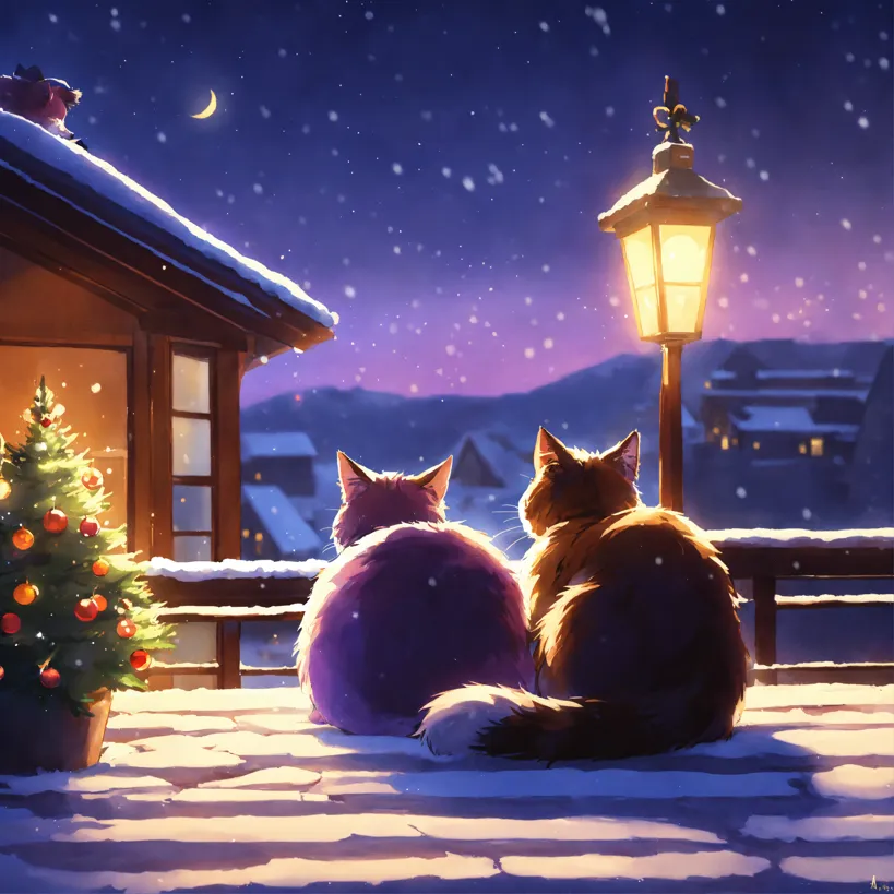 立体・オブジェ Winter journey - vintage cats ver.2 Winter journey - vintage cats ver.2 winter cat figure