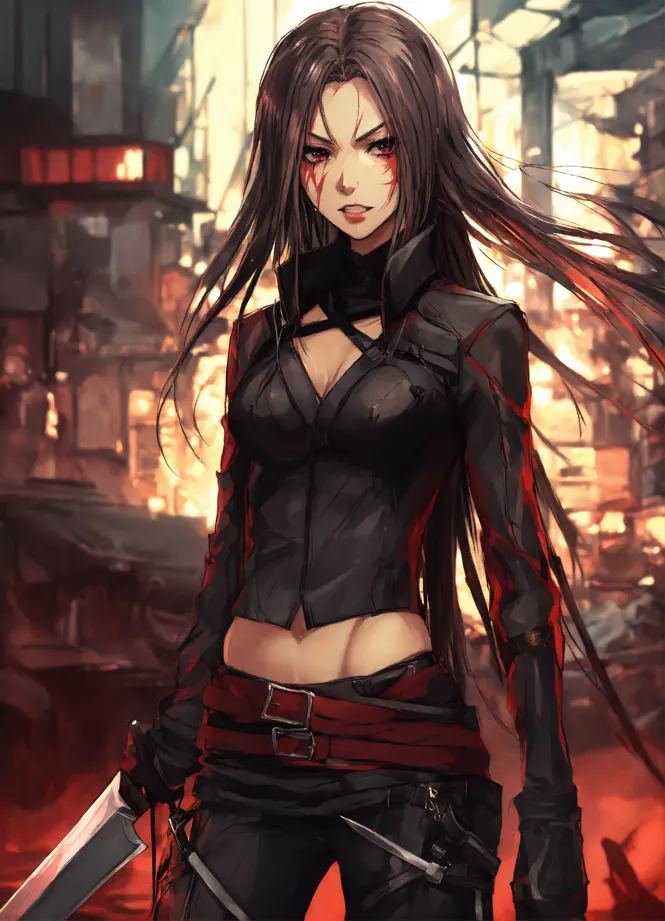 Lexica - anime assassin with 2 knives
