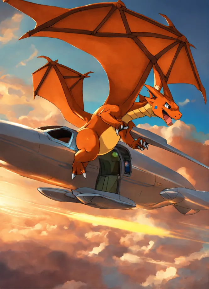 Download Red Charizard - an intimidating Pokemon Fire Type Wallpaper