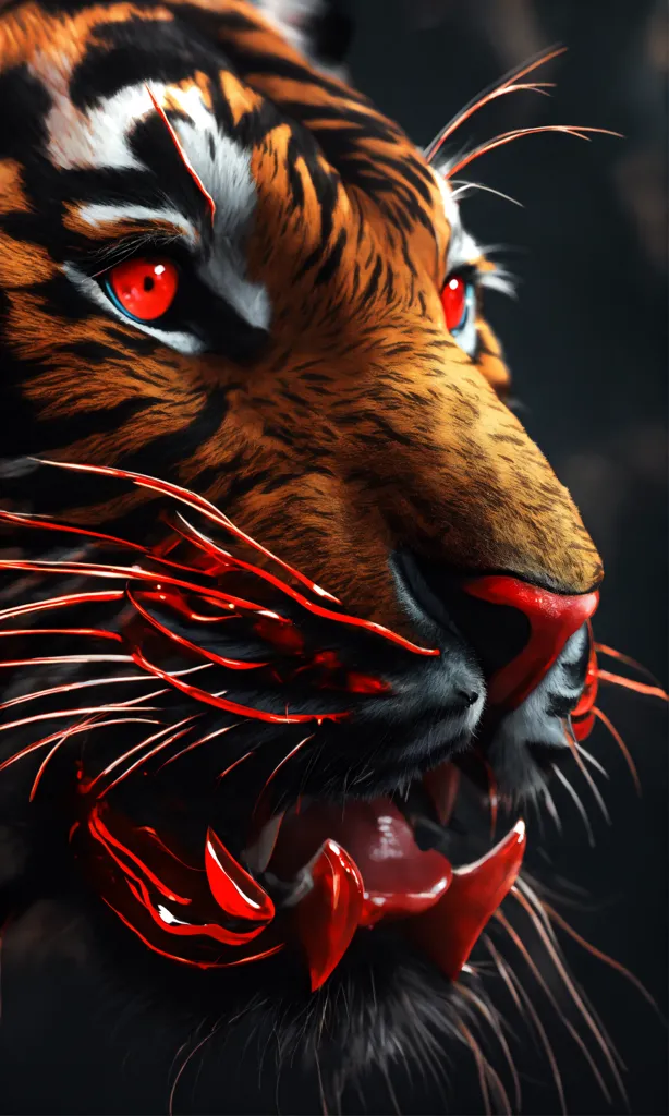 anthropomorphized sabertooth tiger, 3d render, flat