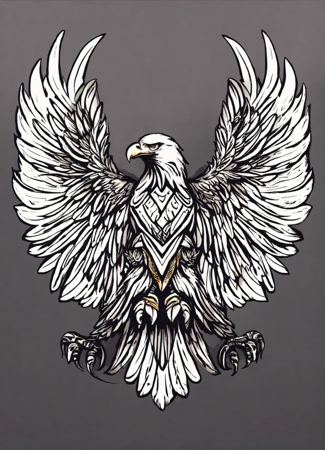 Lexica - Tattoo design, stencil, tattoo stencil, traditional, a world  famous tattoo of a geometric eagle, black and white, white background