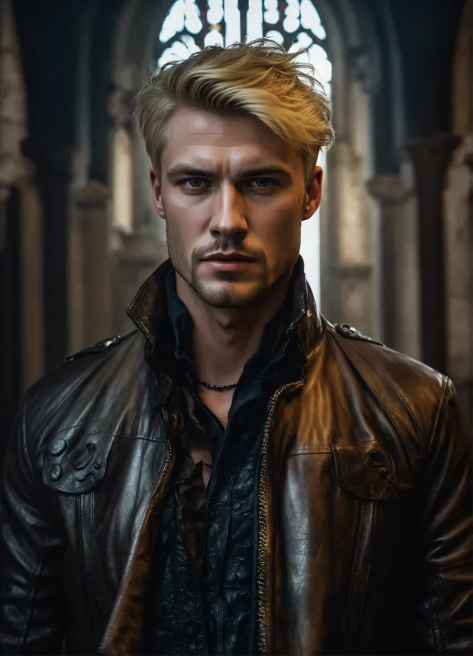 Lexica - Human man blond vampire inspired by Dio Brando from jojo