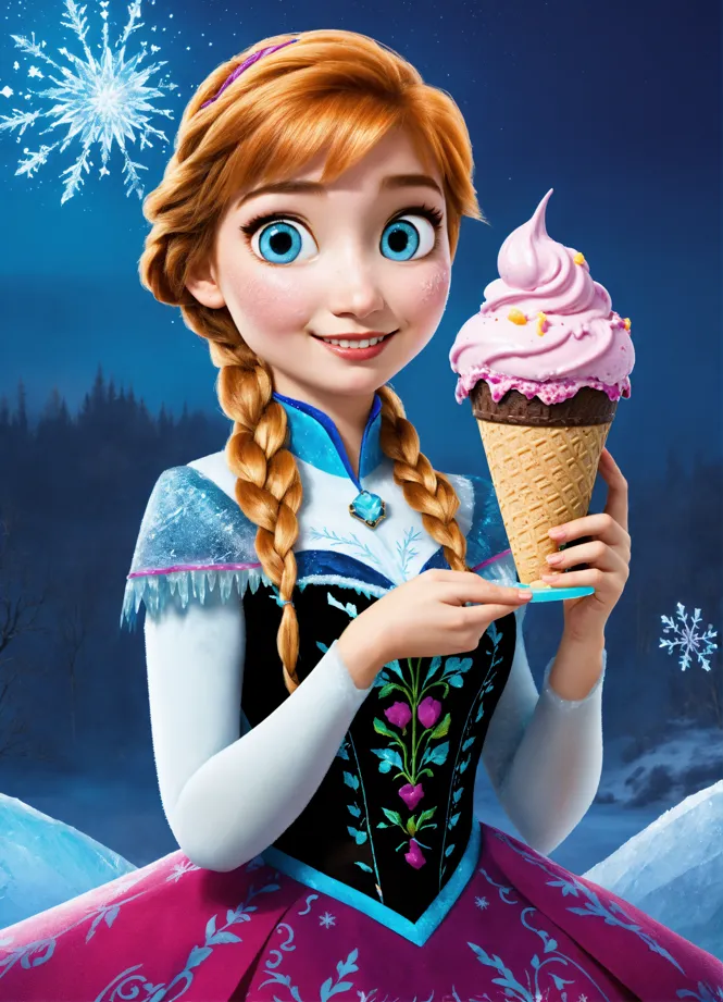 Elsa Eating Ice Cream