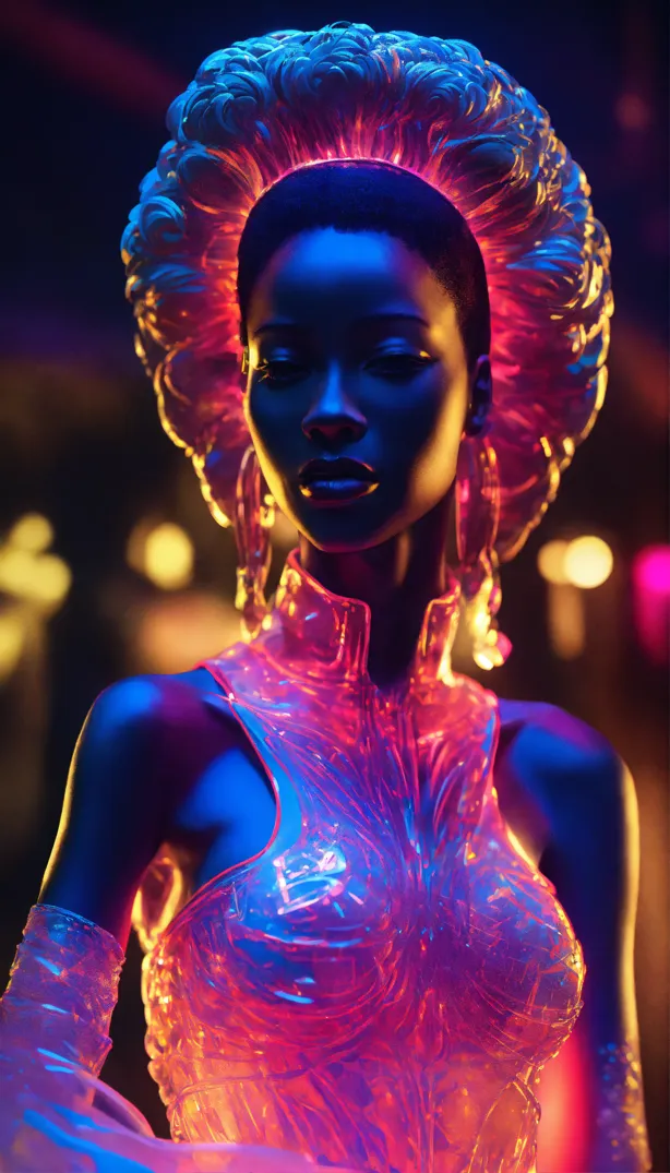 Blacklight Body Paint Dancer, A beautiful young lady perfor…