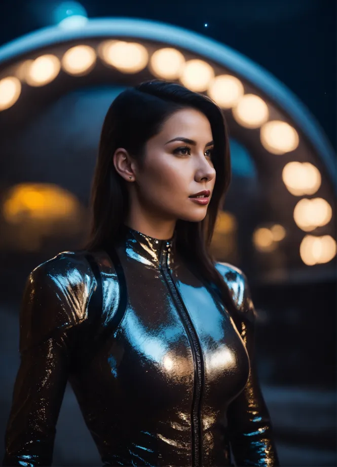 Lexica - A real photo of a 25 year old metal woman with looking