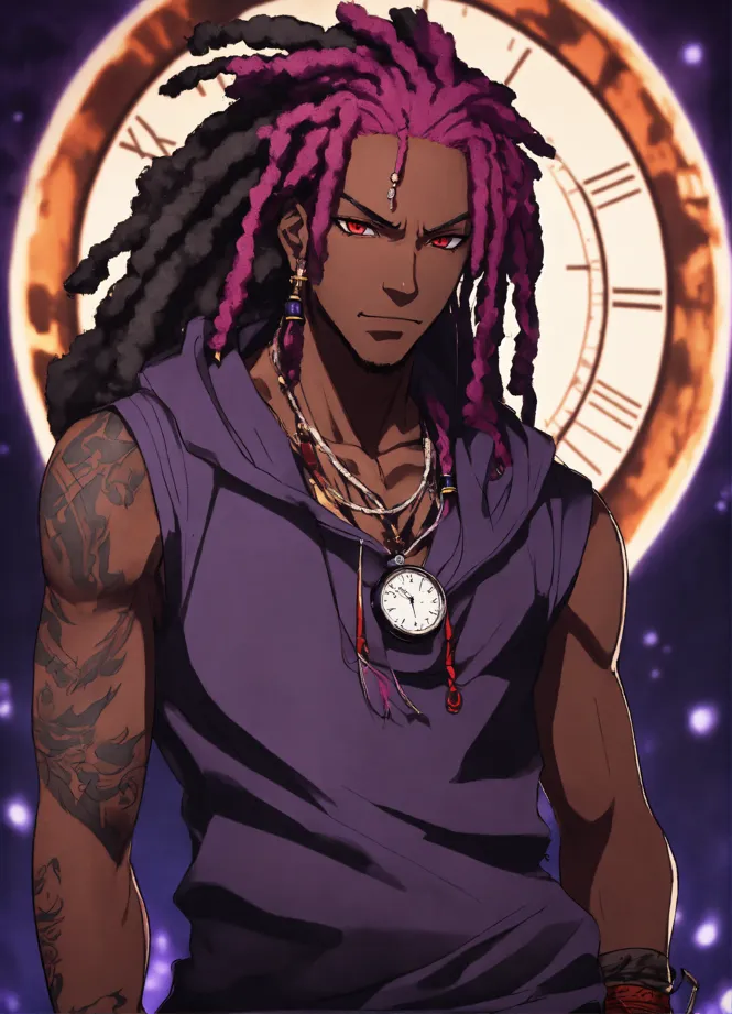 Lexica - A boondocks style art of very black skin anime darkest boy