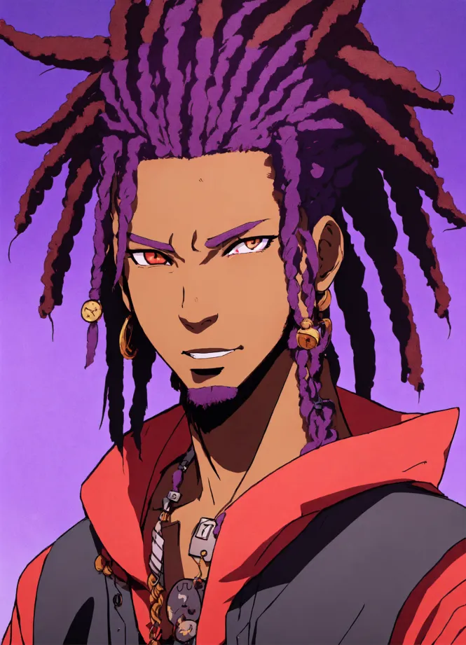 Lexica - A boondocks style art of very black skin anime darkest boy