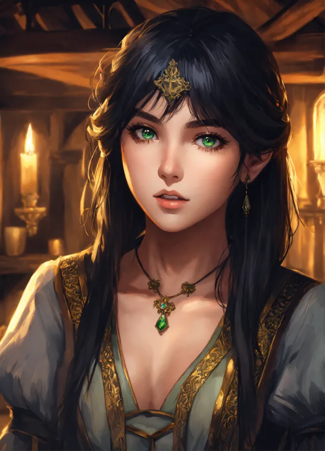 alyssa with golden eyes !  Anime princess, Anime art beautiful, Black hair  green eyes girl