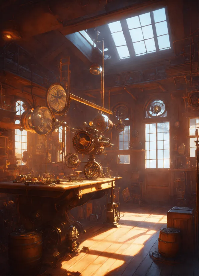 Ultra Realistic Steampunk Room Figure with Artificial Intelligence ·  Creative Fabrica