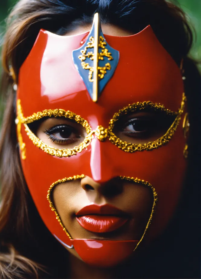ai généré mystérieux masque Festival art costume carnaval