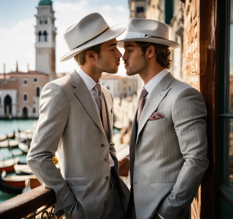 Lexica flirting on a balcony in venice