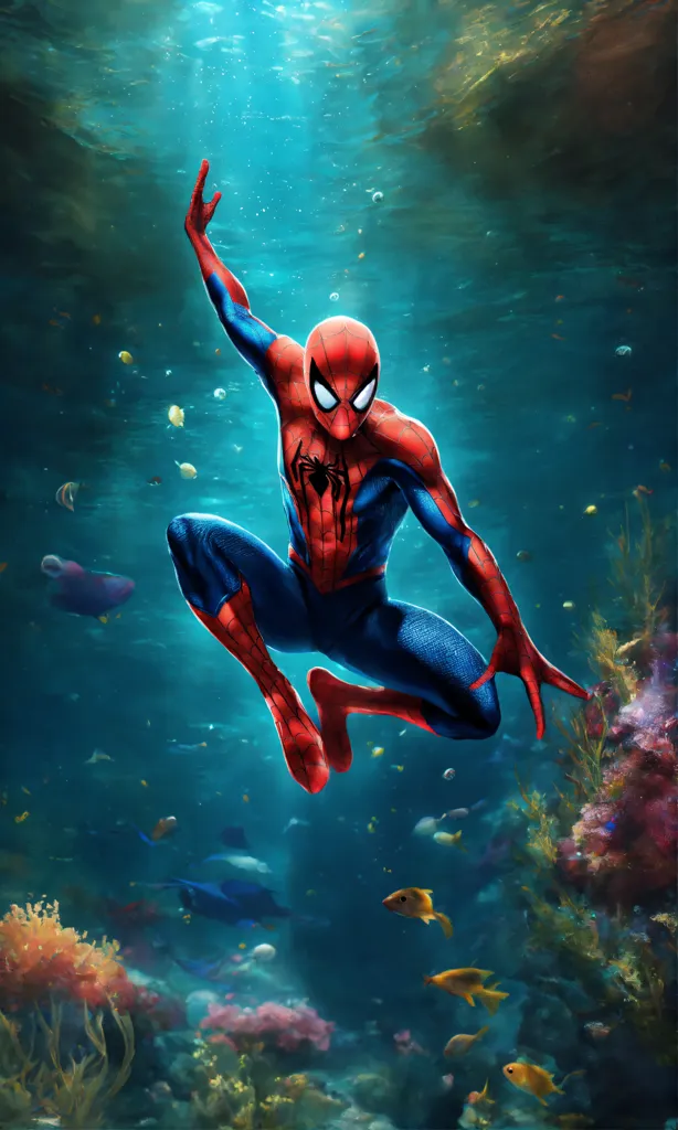 Lexica - spider-man in water