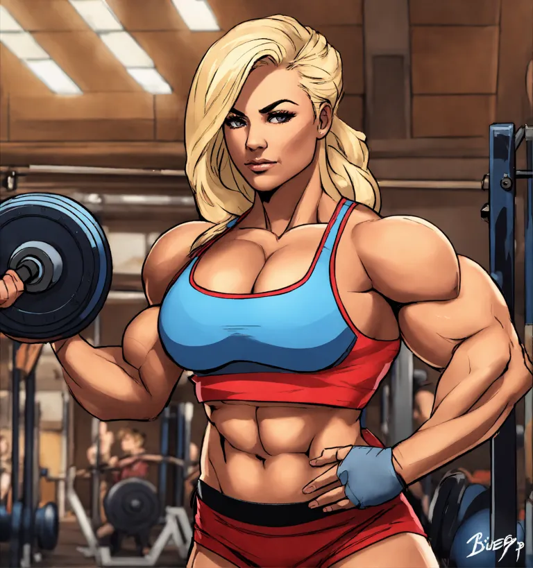 fbb, female bodybuilders, muscular women, anime and other art