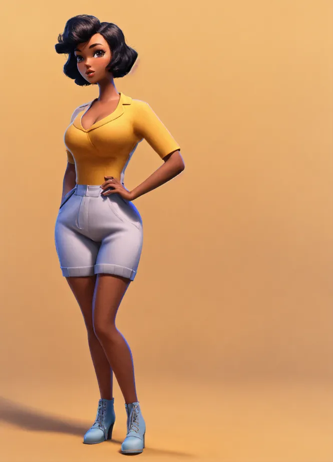 Lexica - Portrait of a female pinup model in love wearing leggings