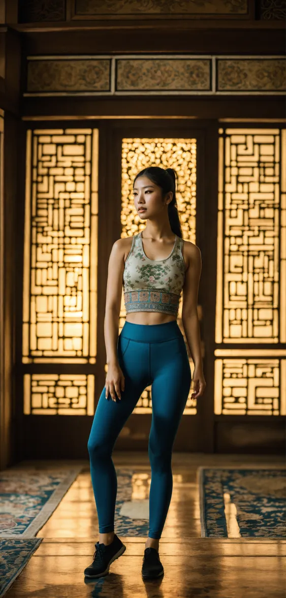 Lexica - Beatiful asian women in yoga pants, slim waist, anime style