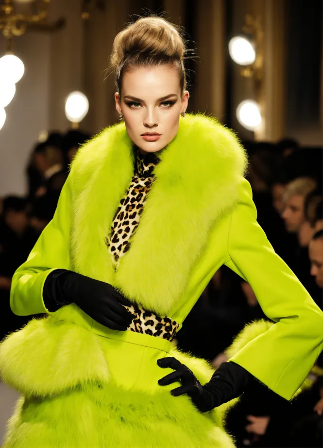 Neon yellow fur on sale coat