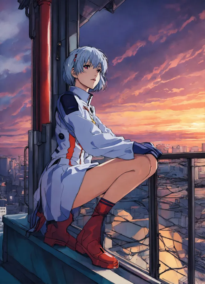 Lexica - Stunning anime wallpaper illustration of Rei Ayanami from Neon  Genesis Evangelion, detailed scene, stunning details, trending on  artstation