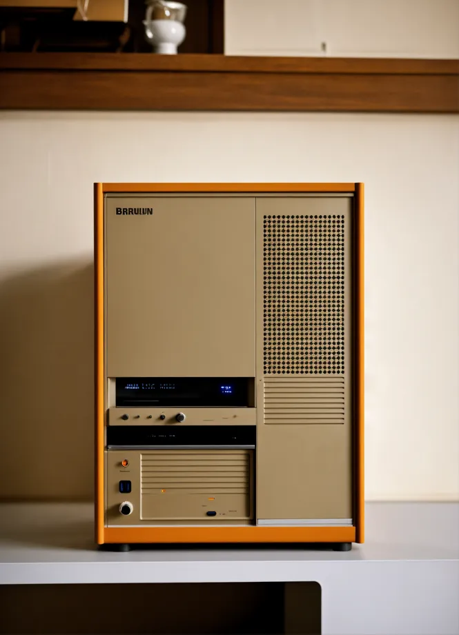 Lexica - A surreal coffee maker designed by Dieter Rams, BRAUN. Product ad  retro. stunning design.