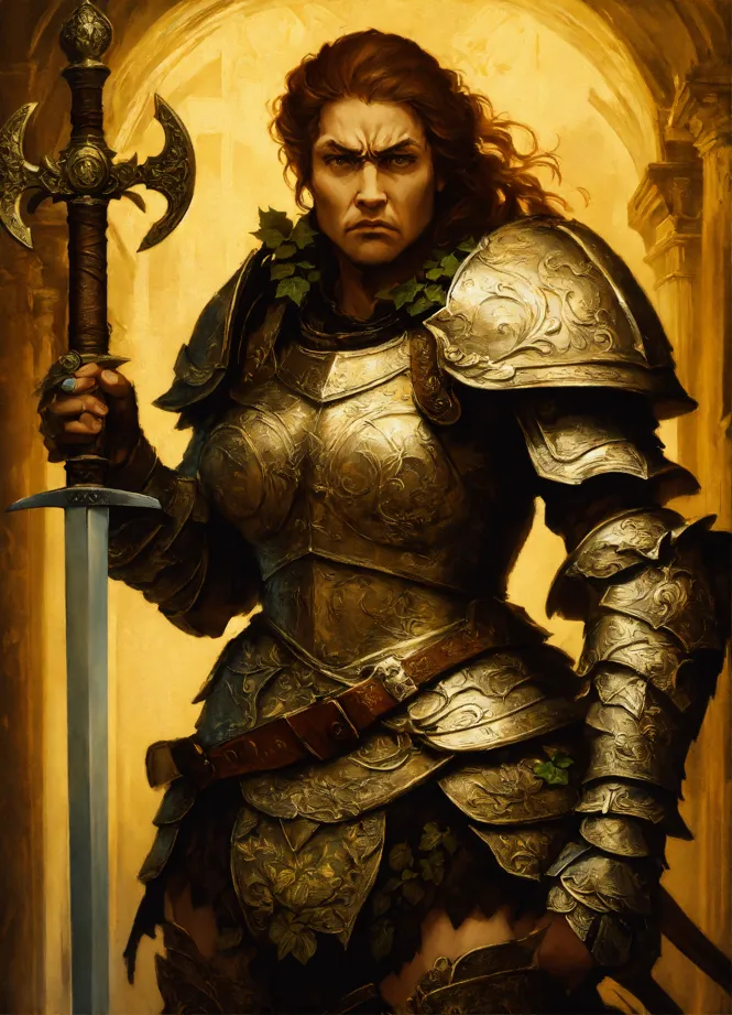 Lexica - Warrior woman with four arms holding two swords.