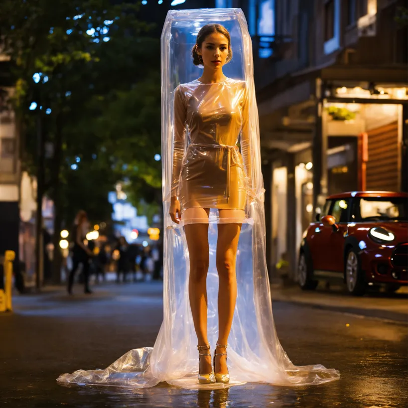 ITAP of a model wearing a clear plastic dress [MLM] : r/itookapicture