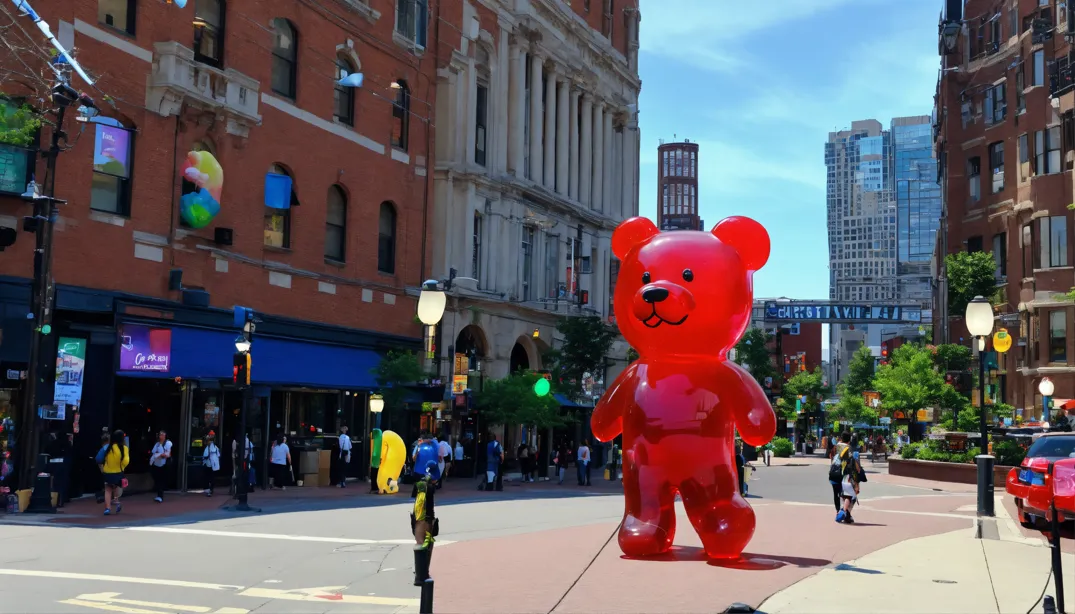 Giant gummy whisbe bear room sculpture decor