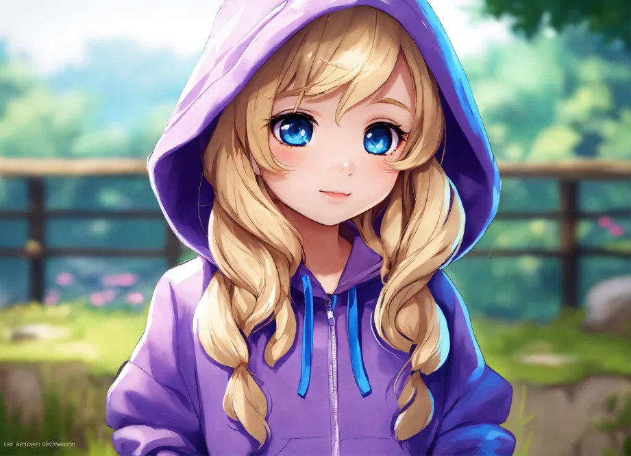 Anime Girl With Blue Hair And Blue Eyes Chibi