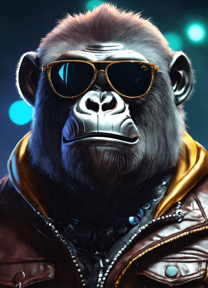 Lexica - Discord profile picture of a monkey wearing sunglasses