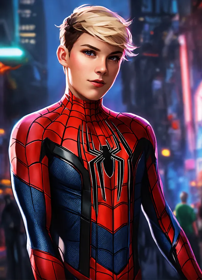 Lexica highly detailed portrait of hot spider man girl