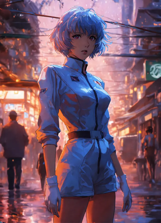 Lexica - Stunning anime wallpaper illustration of Rei Ayanami from Neon  Genesis Evangelion, detailed scene, stunning details, trending on  artstation