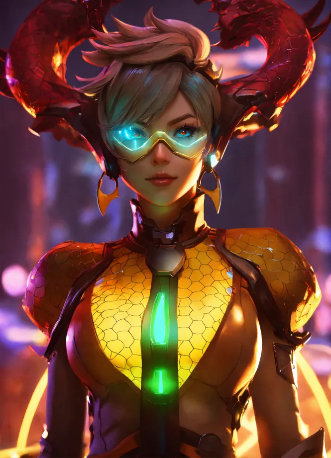 ultra realistic illustration of tracer overwatch
