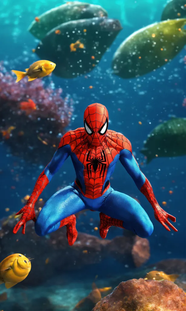 Lexica - spiderman underwater