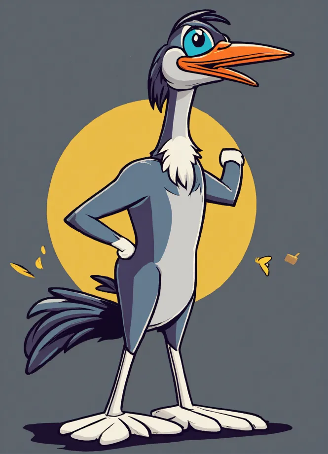 Lexica - A roadrunner from looney tunes running with spinning legs