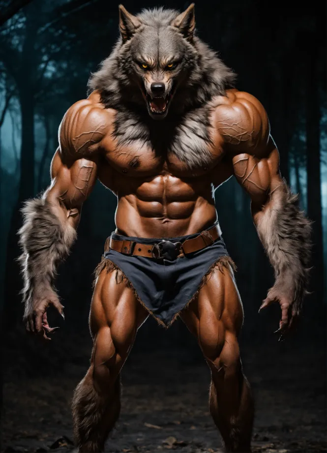 Drawings Of Werewolves With Muscles